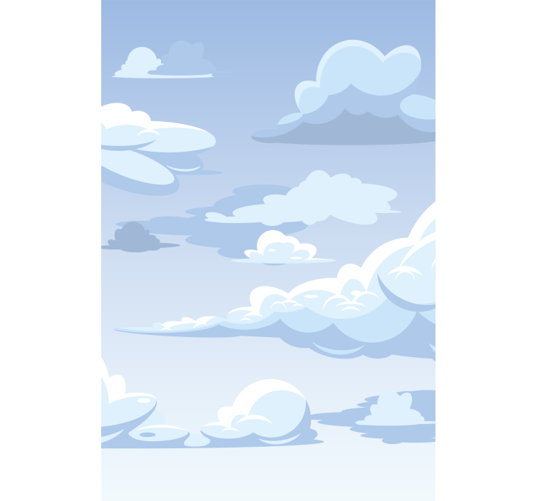 Store enrouleur nuage motif dessin bleu - TenStickers