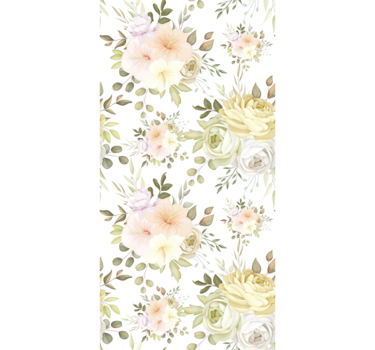 Stores fleurs Beau sticker floral sans couture - TenStickers