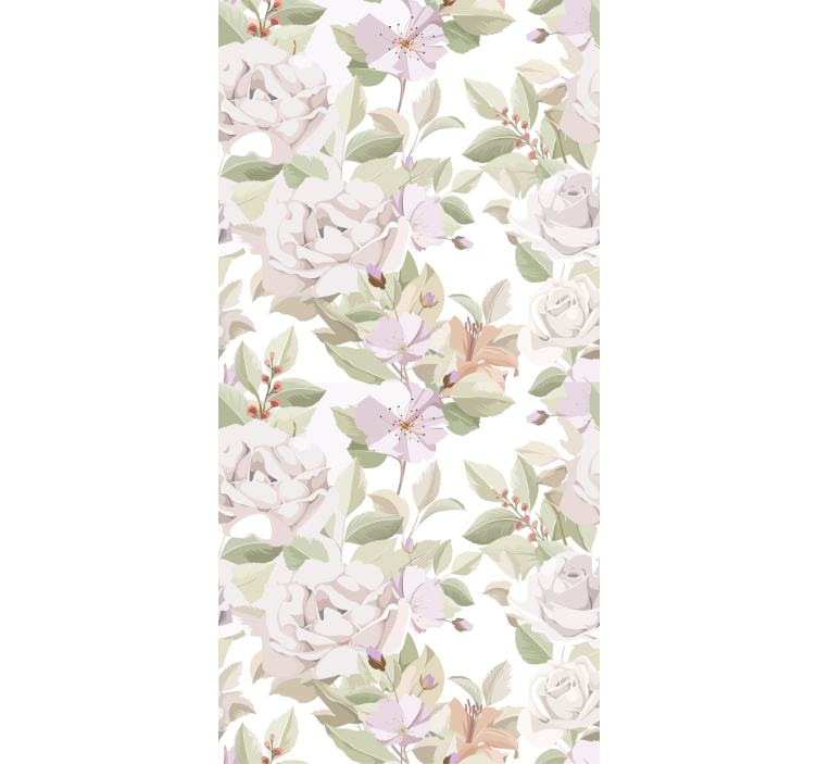 Store enrouleur fleur composition botanique gracieuse - TenStickers