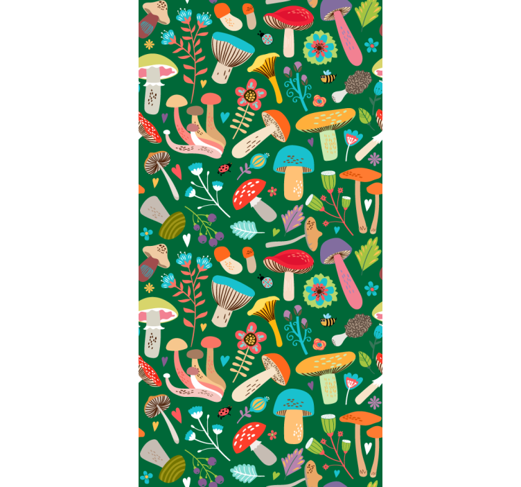 Store enrouleur fleurs et plantes motif champignon vibrant - TenStickers