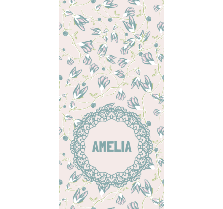 Store enrouleur chambre ado nom avec un délicat motif floral - TenStickers