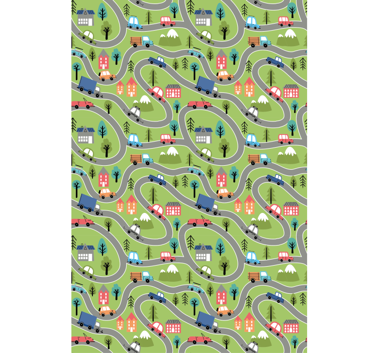 Store enrouleur chambre enfant routes de véhicules colorées - TenStickers