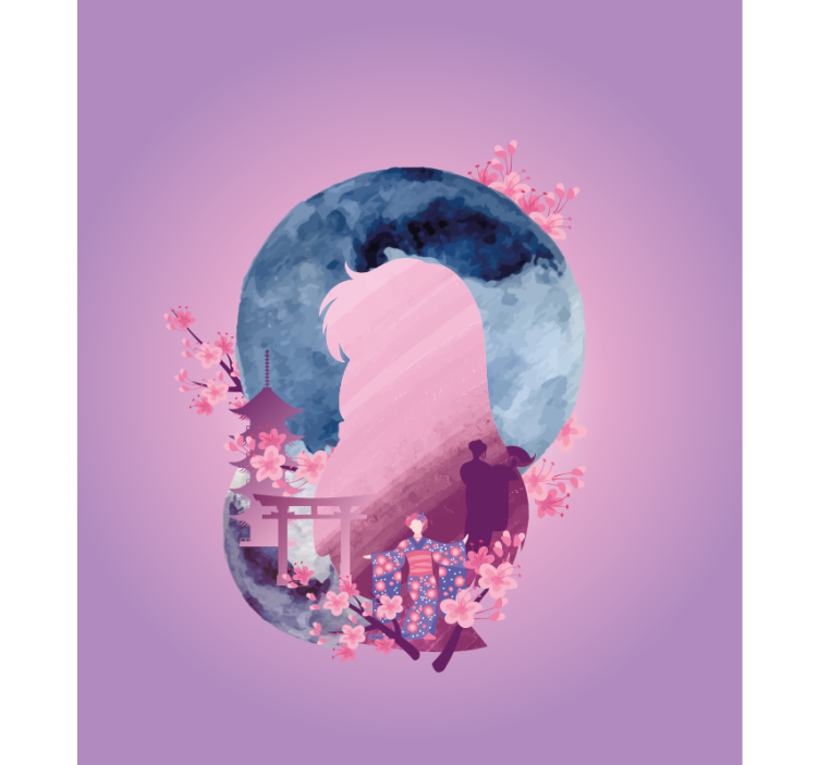 Store enrouleur romantique scène de fleurs en silhouette - TenStickers