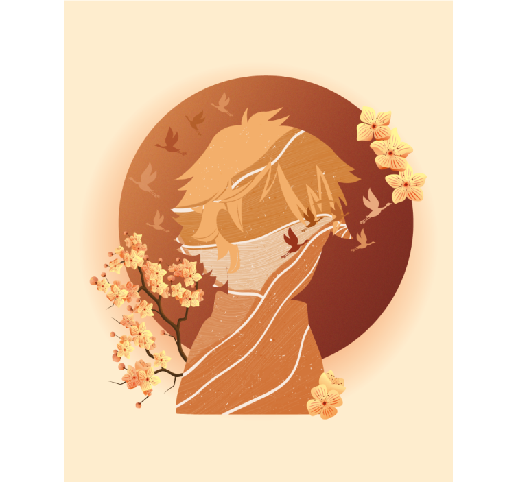 Store enrouleur bande dessinée silhouette nature asiatique - TenStickers