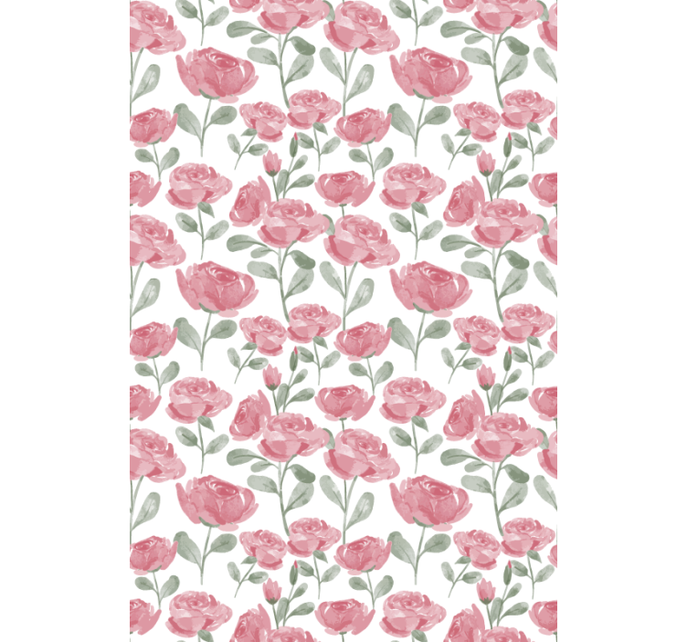 Store enrouleur fleurs et plantes roses aquarelles - TenStickers