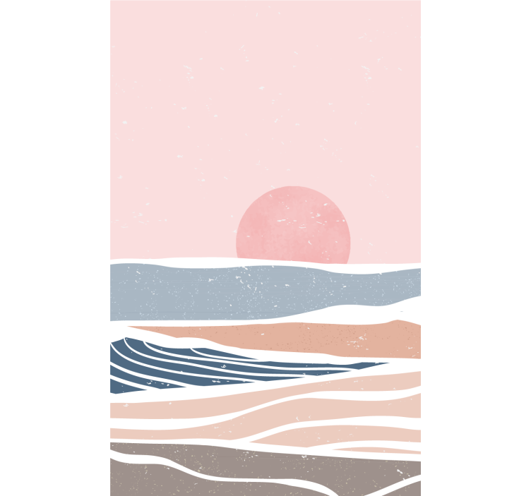 Store enrouleur vintage vagues sereines du coucher de soleil - TenStickers