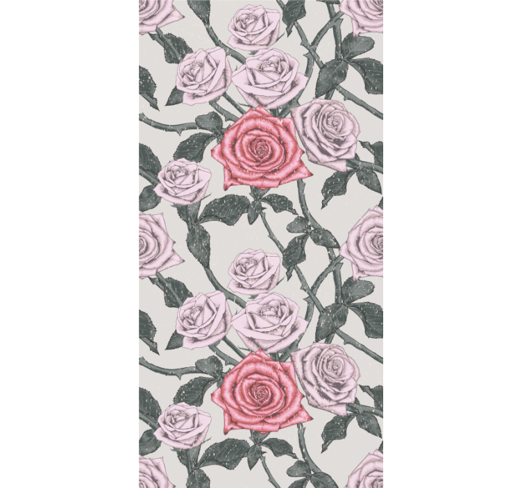 Store enrouleur fleurs et plantes arrangement rose élégant - TenStickers