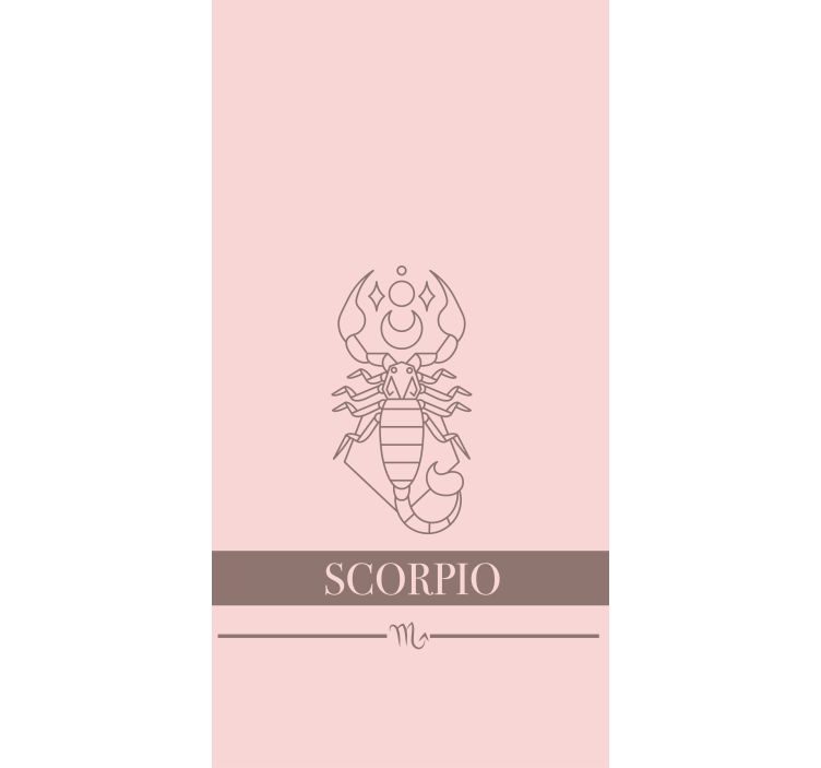 Store enrouleur autres design de carte zodiacale scorpion rose - TenStickers