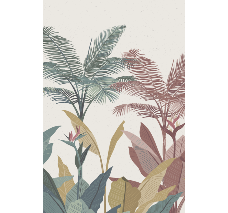 Store enrouleur salon plantes tropicales en terre cuite - TenStickers