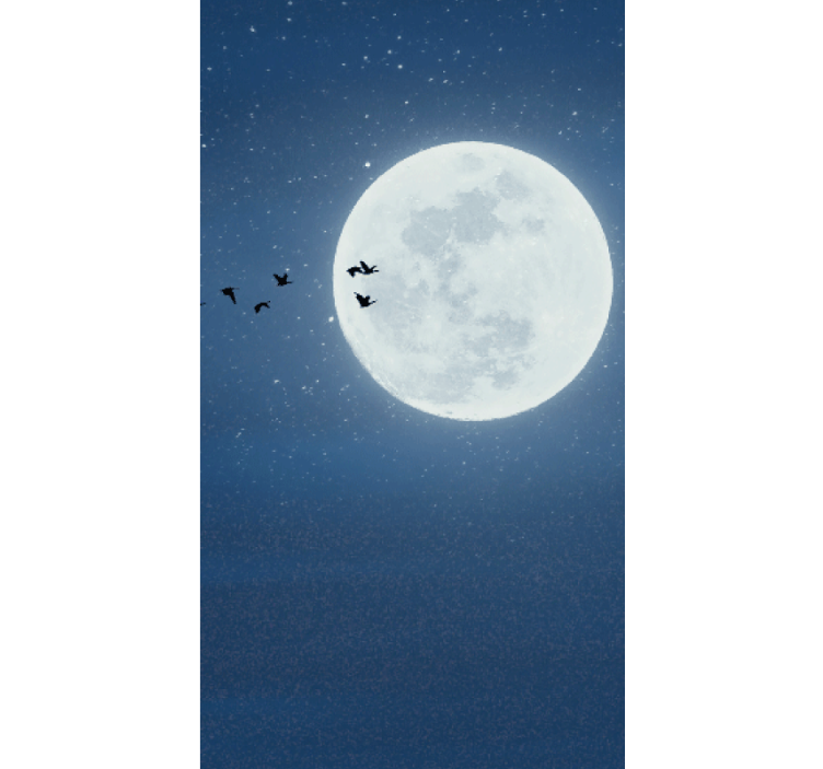 Store enrouleur motif pleine lune et ciel - TenStickers