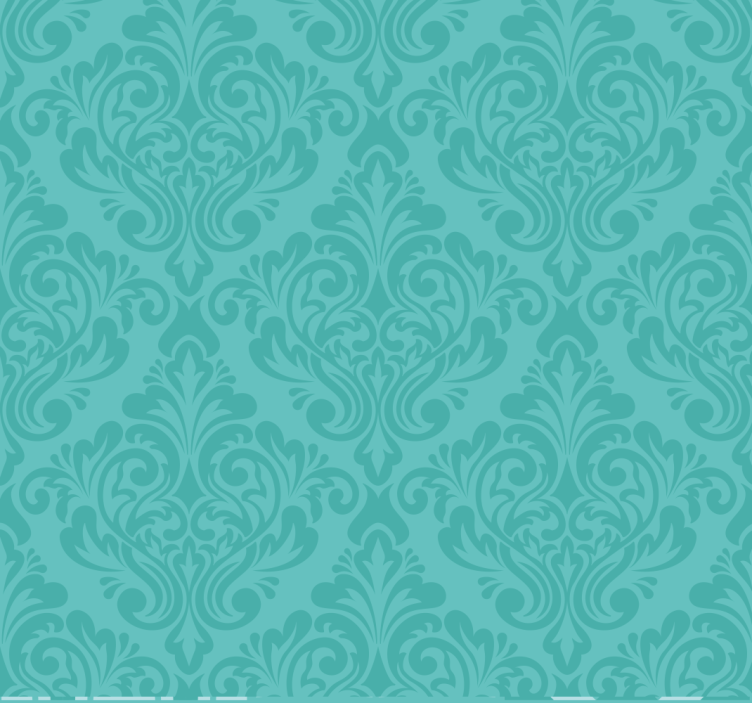 Store turquoise salon design damassé vintage - TenStickers