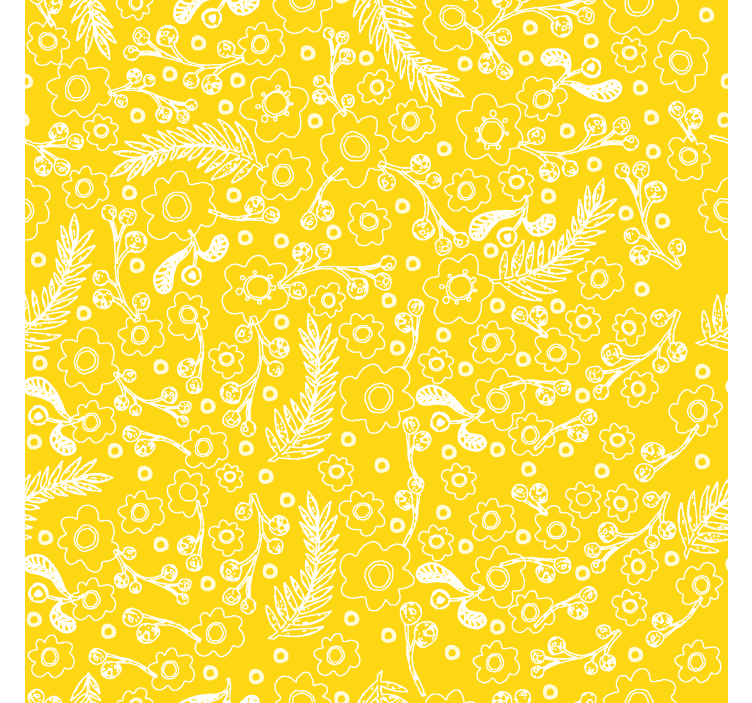 Store enrouleur cuisine jaune motif floral - TenStickers