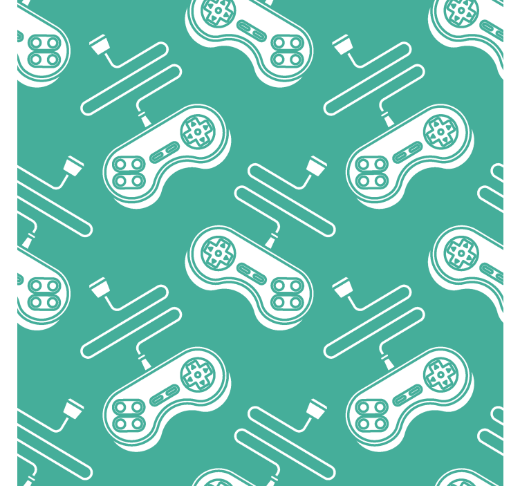 Store enrouleur gamer motif de commandes rétro blanc - TenStickers