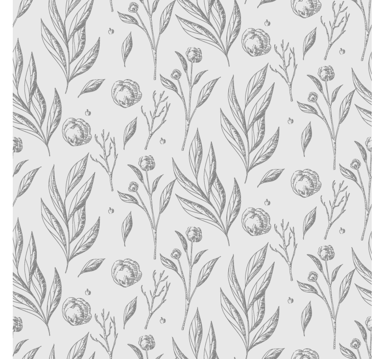 Store enrouleur scandinave motif floral gris - TenStickers