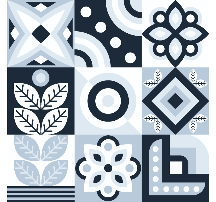 Store enrouleur scandinave modèle de carreaux - TenStickers