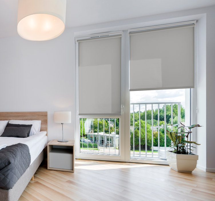 Store enrouleur translucide gris uni - TenStickers