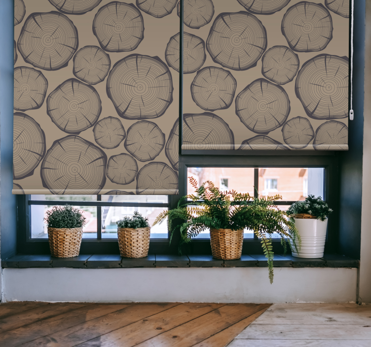 Stores enrouleurs rustiques troncs d'arbres - TenStickers