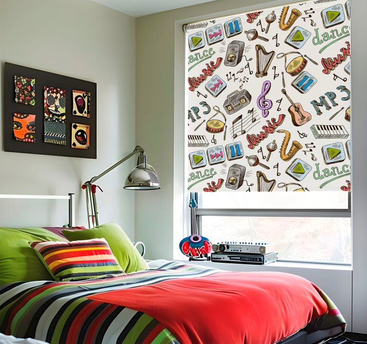 Store enrouleur amusant modèle de musique - TenStickers