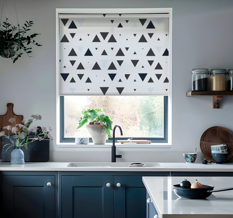 Store enrouleur scandinave motif triangulaire minimaliste - TenStickers