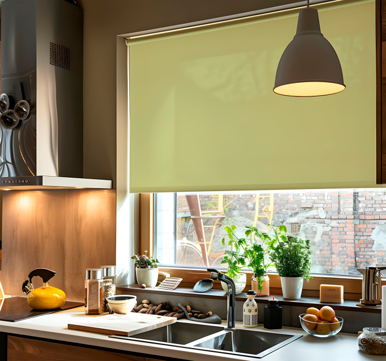 Store enrouleur vert tons olive plats - TenStickers