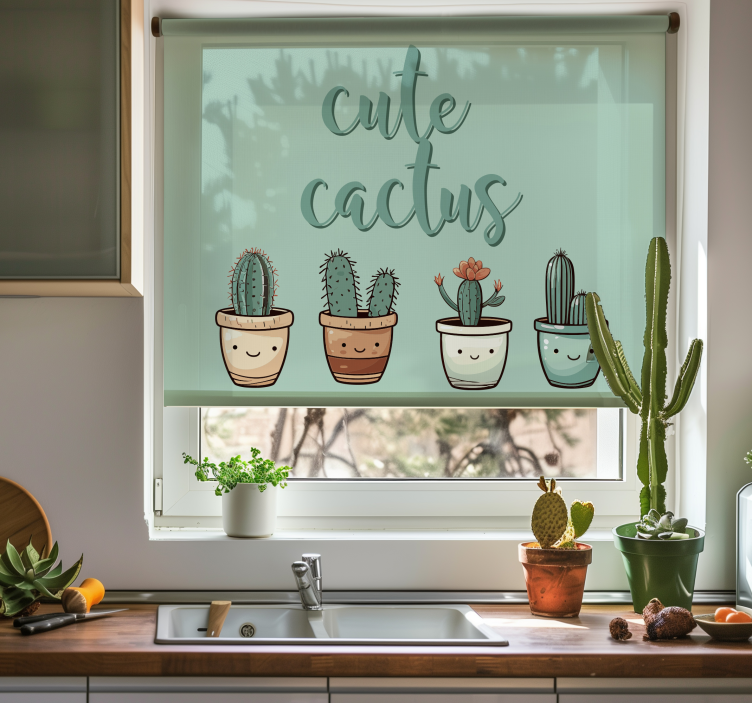 Store enrouleur cuisine cactus mignon - TenStickers