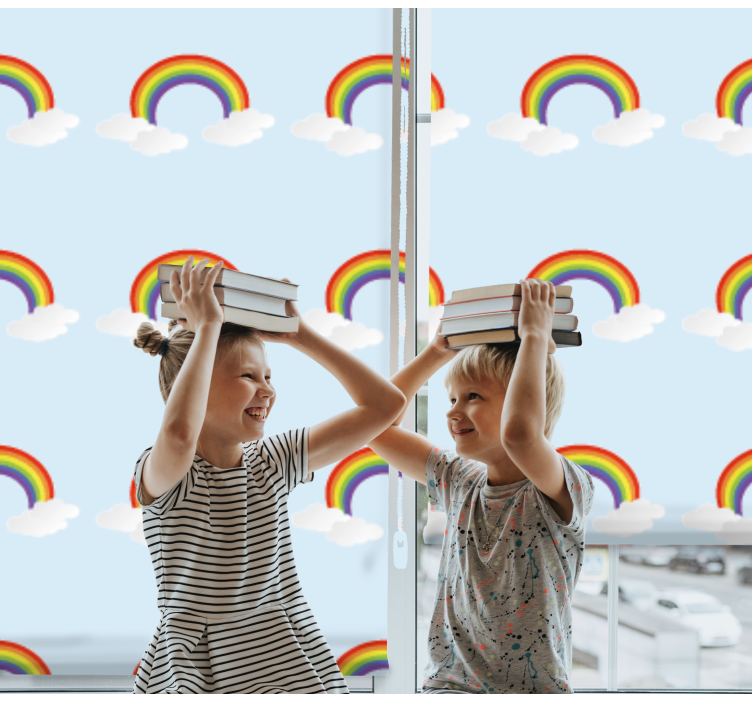 Store enrouleur chambre enfant les arcs-en-ciel encouragent - TenStickers