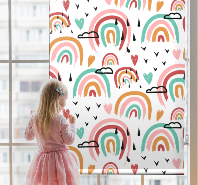 Store enrouleur chambre enfant motif arc-en-ciel vibrant - TenStickers