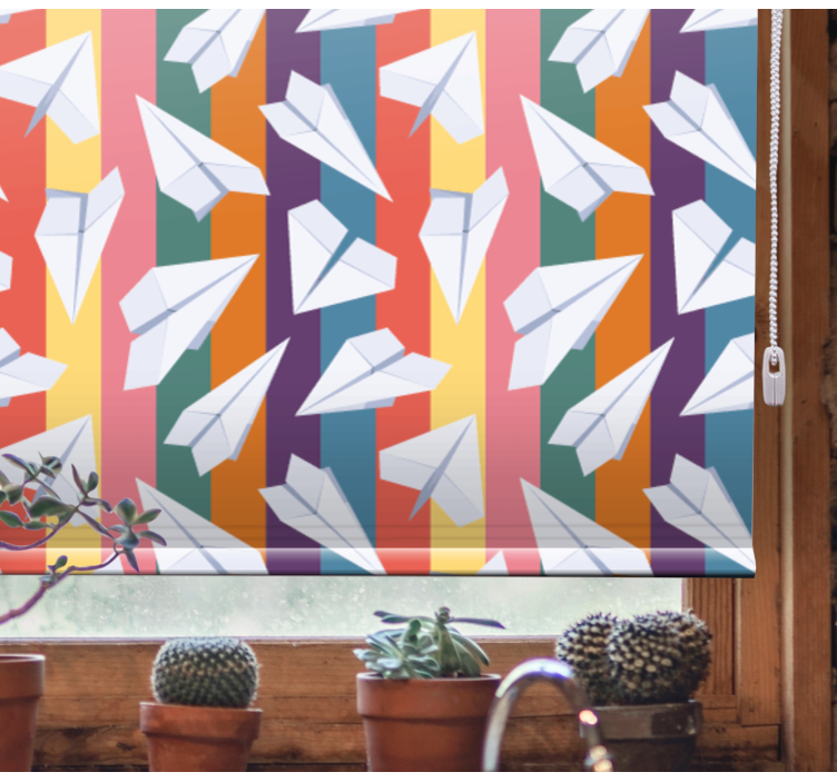 Store enrouleur amusant vol d'avions en papier - TenStickers