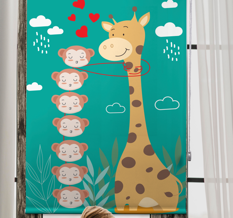 Store enrouleur animaux girafe singe amour - TenStickers
