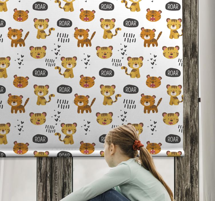 Store enrouleur chambre enfant bébés tigres rugissants - TenStickers