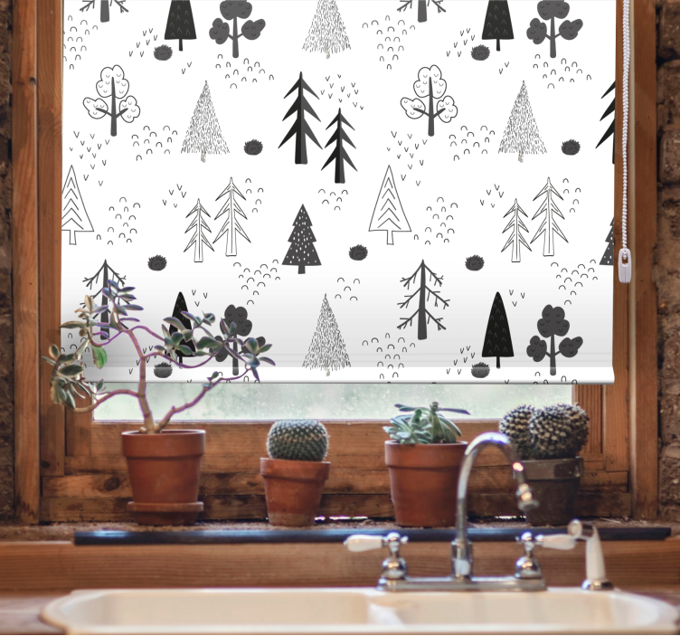 Store enrouleur scandinave motifs d'arbres stylisés - TenStickers