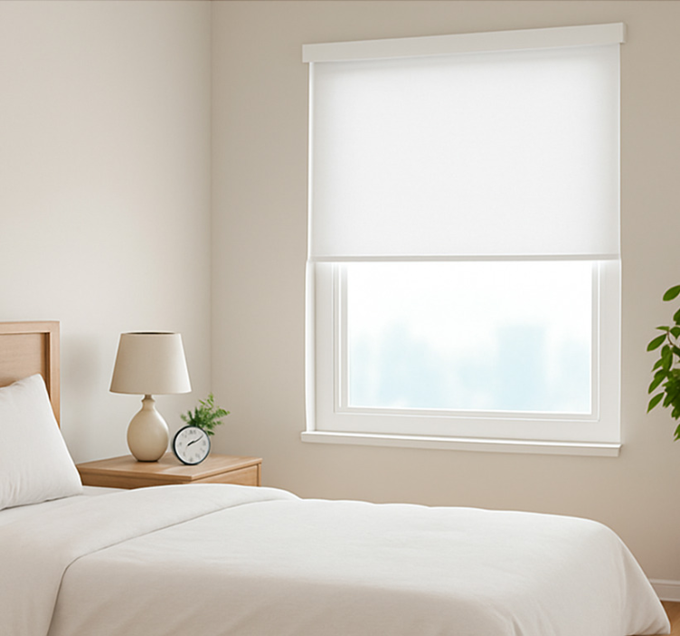 Store enrouleur blanc conception claire et simple - TenStickers