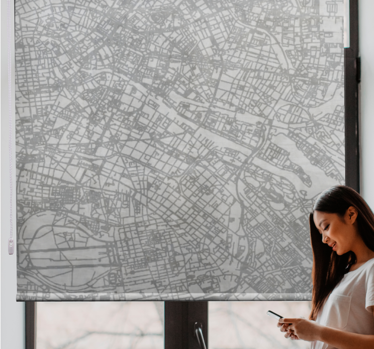 Store enrouleur original plan de la ville - TenStickers