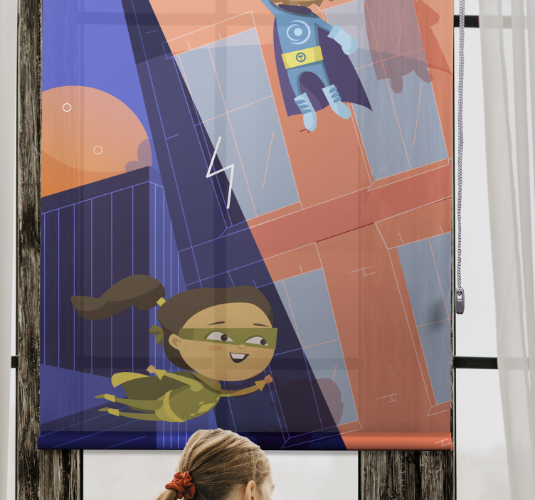 Store enrouleur chambre enfant aventure de super-héros - TenStickers