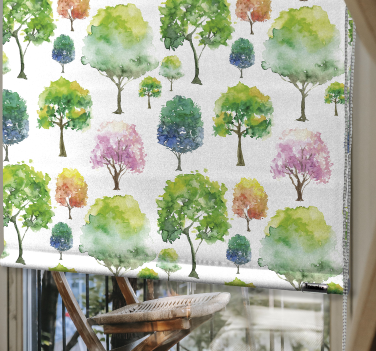 Store avec des arbres style aquarelle - TenStickers