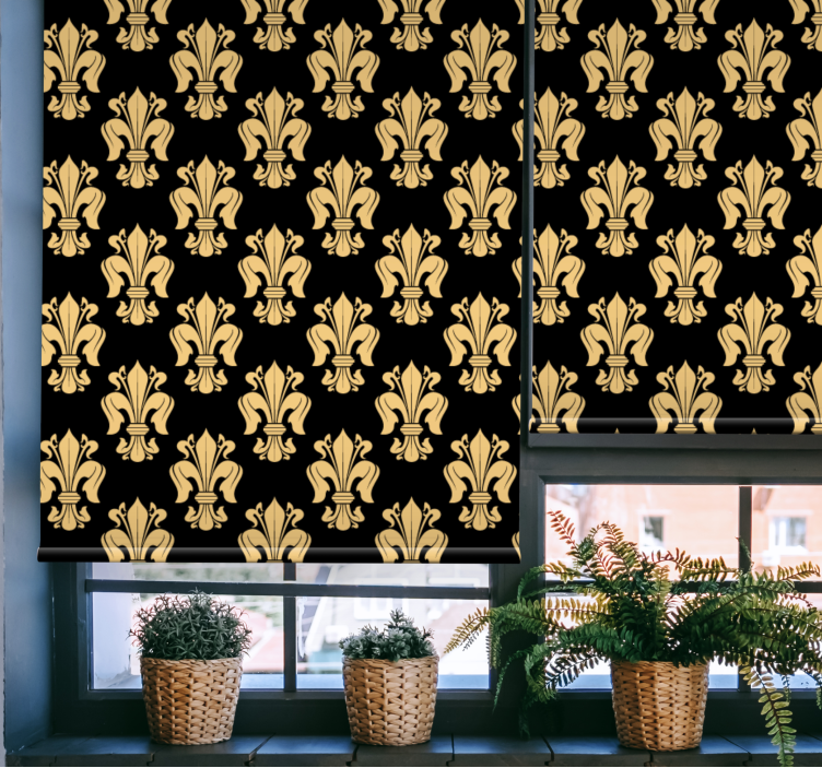 Store enrouleur élégant motif fleur de lys doré - TenStickers