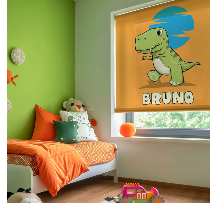 Store enrouleur enfants dinosaure prénom personnalisé - TenStickers