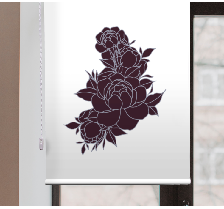 Store enrouleur fleur roses noires gracieuses - TenStickers