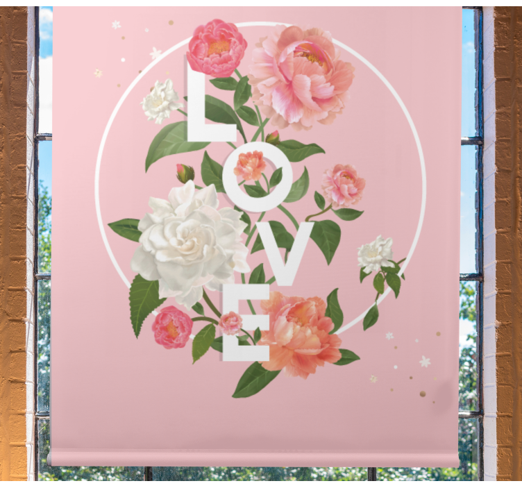 Store enrouleur romantique j'aime le design floral - TenStickers