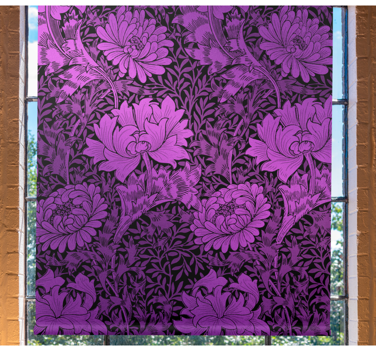 Store enrouleur fleur motif botanique violet - TenStickers