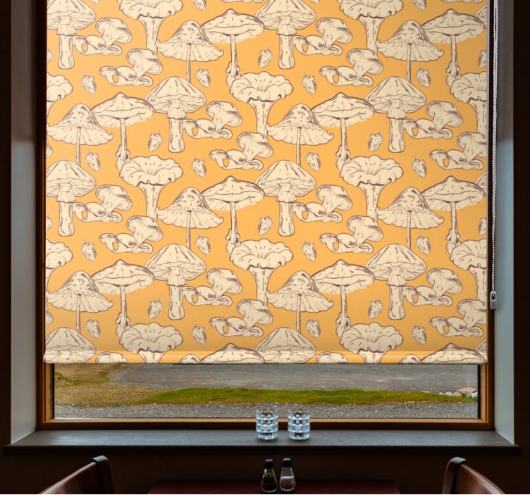Store enrouleur fleur motif de champignon - TenStickers