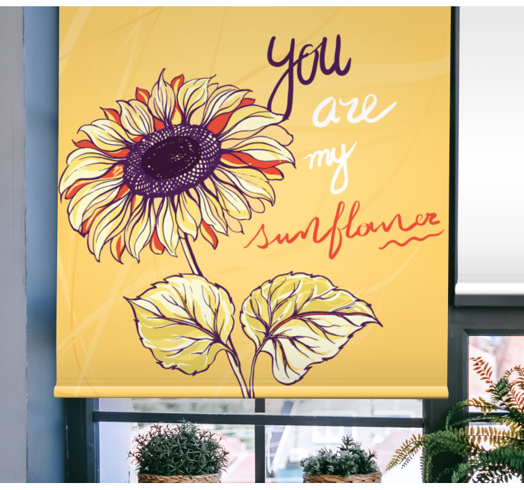 Store enrouleur fleurs et plantes tu es mon tournesol - TenStickers