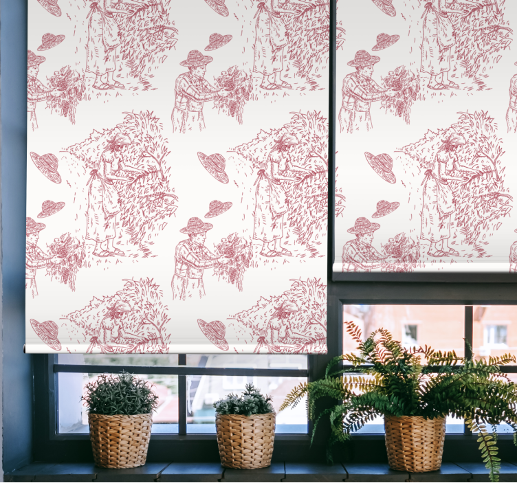 Store enrouleur fleurs et plantes illustration de récolte - TenStickers