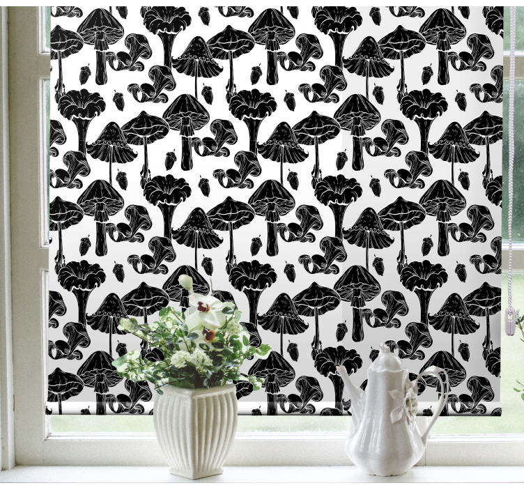 Store enrouleur fleurs et plantes motif champignon - TenStickers
