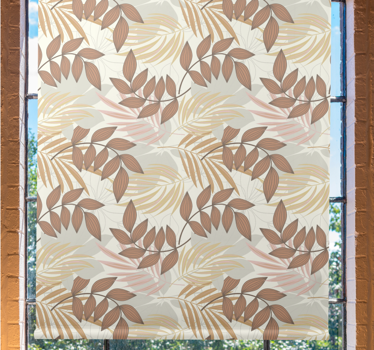 Store enrouleur fleurs et plantes motif de feuille délicat - TenStickers