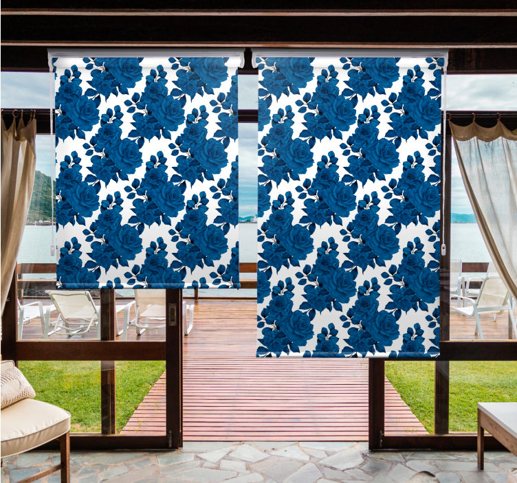 Store enrouleur fleurs et plantes motif de fleur d'azur - TenStickers
