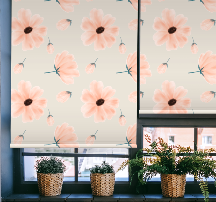 Store enrouleur fleurs et plantes motif floral pastel - TenStickers