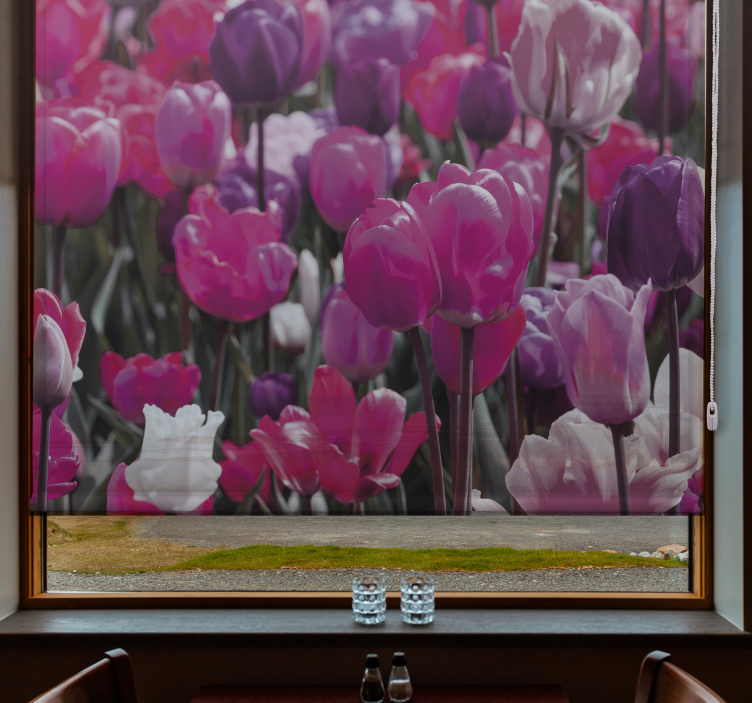 Store enrouleur fleurs et plantes tulipes violettes - TenStickers