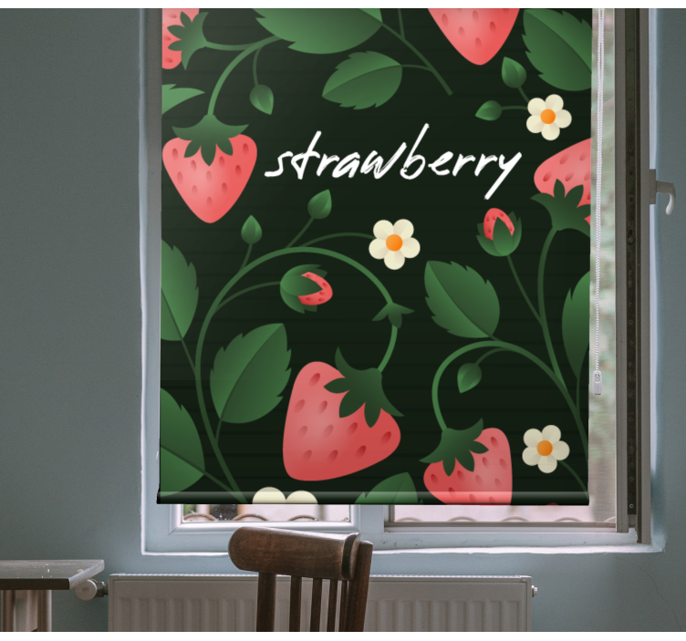 Store enrouleur fruits et légumes motif floral de fraise - TenStickers