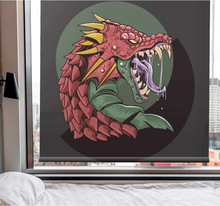 Store enrouleur geek tête de dragon féroce - TenStickers